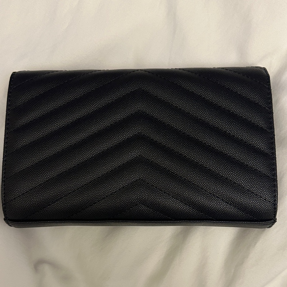 Black Textured Chevron Envelope Clutch - Picture 3 of 3
